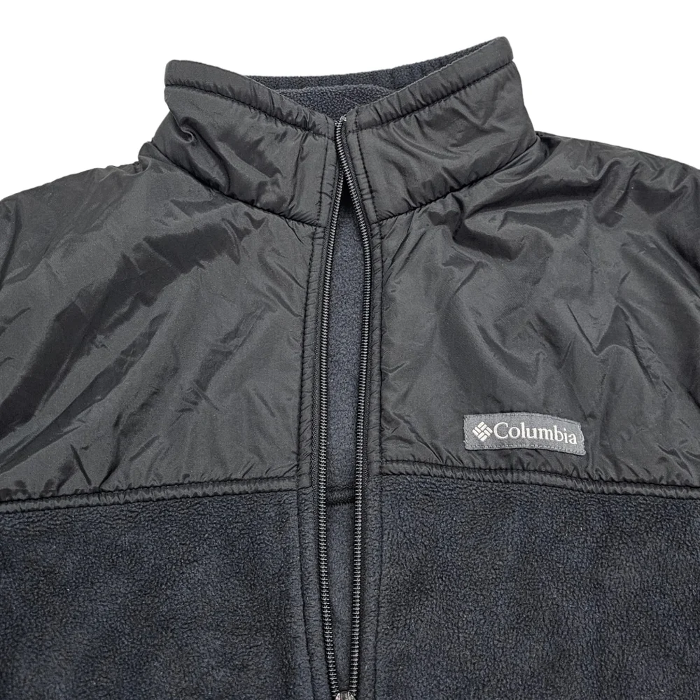 Columbia Fleece Jacket Men's Size Medium Full Zip Black Mount Grant Tech